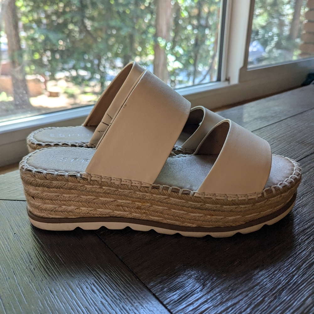 Nordstroms Esprit Women's White & Cream Platform Sandals - Picture 2 of 7